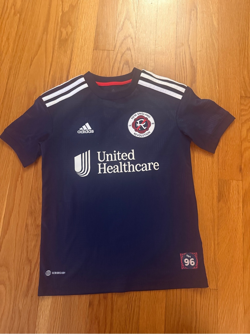 adidas Kids Navy New England Revolution Jersey with White Logos